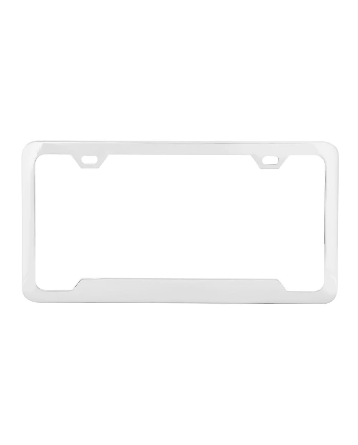 CR. LICENSE PLATE FRAME, PLAIN BOTTOM CENTER RAISED, 2 HOLES CR. LICENSE PLATE FRAME, PLAIN BOTTOM CENTER RAISED, 2 HOLES
