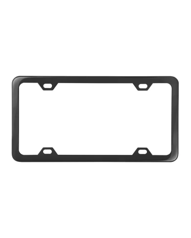 SEMI-GLOSS BLACK POWDER COATED LICENSE FRAME, 9/16", 4 HOLES SEMI-GLOSS BLACK POWDER COATED LICENSE FRAME, 9/16", 4 HOLES
