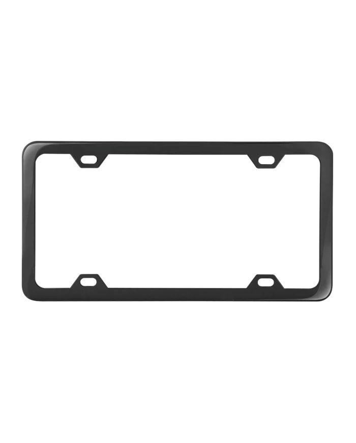 SEMI-GLOSS BLACK POWDER COATED LICENSE FRAME, 9/16", 4 HOLES SEMI-GLOSS BLACK POWDER COATED LICENSE FRAME, 9/16", 4 HOLES