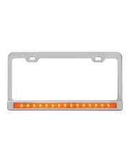 CR. 2 HOLES LIC. FRAME W/12" AMBER/AMBER LED & CR. PL BEZEL CR. 2 HOLES LIC. FRAME W/12" AMBER/AMBER LED & CR. PL BEZEL