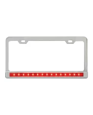 CR. 2 HOLES LIC. FRAME W/12" RED/RED LED & CR. PL BEZEL CR. 2 HOLES LIC. FRAME W/12" RED/RED LED & CR. PL BEZEL