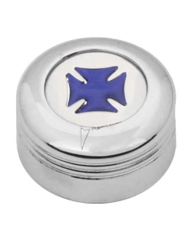 CR. PLASTIC A/C KNOB W/BLUE IRON CROSS FOR PETE 2005 UP CR. PLASTIC A/C KNOB W/BLUE IRON CROSS FOR PETE 2005 UP