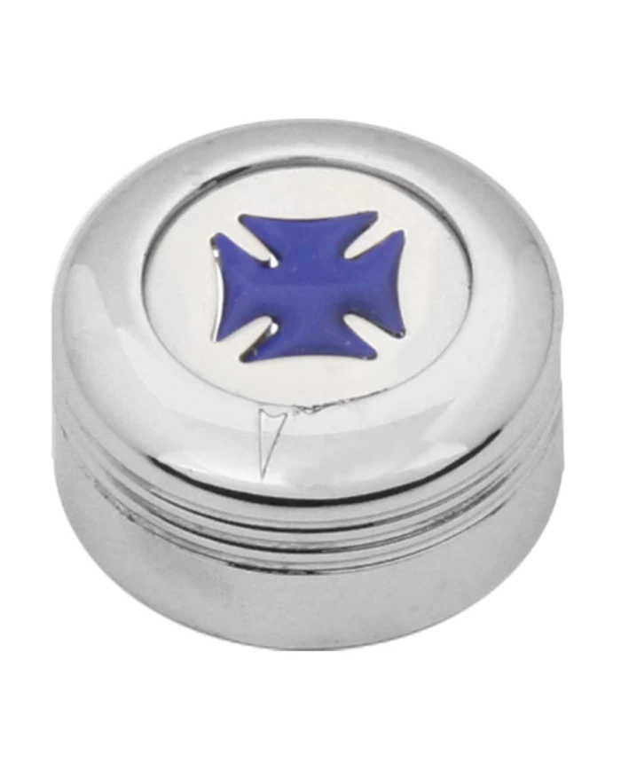 CR. PLASTIC A/C KNOB W/BLUE IRON CROSS FOR PETE 2005 UP CR. PLASTIC A/C KNOB W/BLUE IRON CROSS FOR PETE 2005 UP
