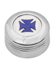 CR. PLASTIC A/C KNOB W/BLUE IRON CROSS FOR PETE 2005 UP CR. PLASTIC A/C KNOB W/BLUE IRON CROSS FOR PETE 2005 UP