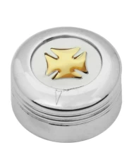 CR. PLASTIC A/C KNOB W/GOLD IRON CROSS FOR PETE 2005 UP CR. PLASTIC A/C KNOB W/GOLD IRON CROSS FOR PETE 2005 UP