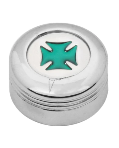 CR. PLASTIC A/C KNOB W/GREEN IRON CROSS FOR PETE 2005 UP CR. PLASTIC A/C KNOB W/GREEN IRON CROSS FOR PETE 2005 UP