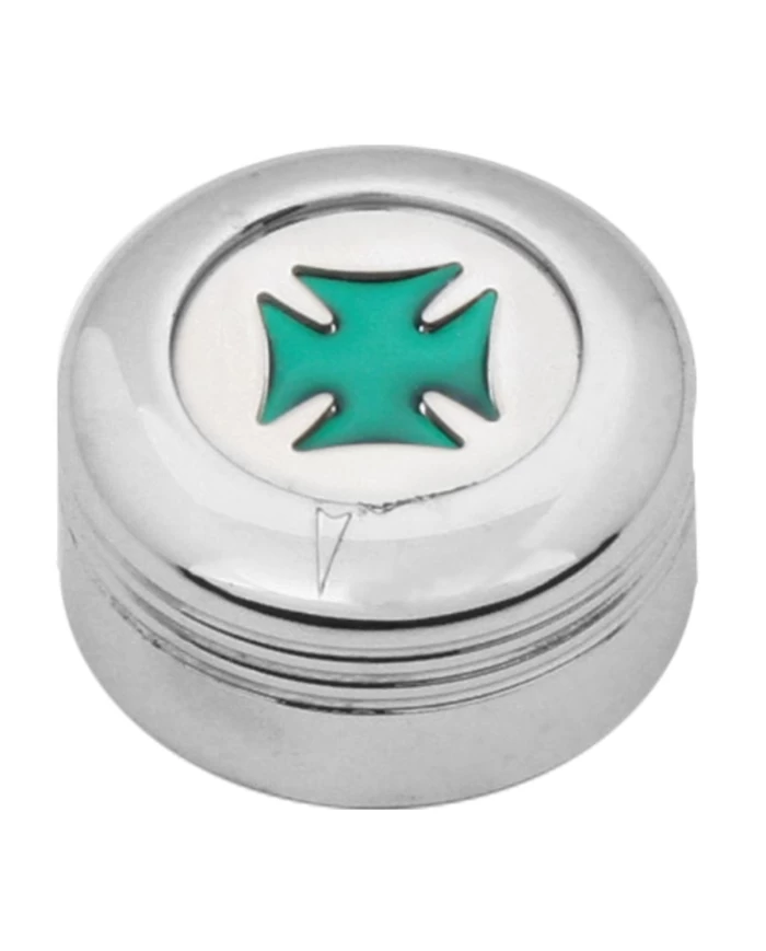 CR. PLASTIC A/C KNOB W/GREEN IRON CROSS FOR PETE 2005 UP