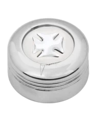CR. PLASTIC A/C KNOB W/SILVER IRON CROSS FOR PETE 2005 UP CR. PLASTIC A/C KNOB W/SILVER IRON CROSS FOR PETE 2005 UP