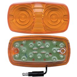 UP38191-16 LED 4" X 2" Rectangular Light (Clearance/Marker) With Single Wire - Amber LED/Amber Lens
