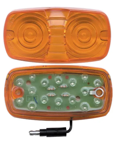 UP38191-16 LED 4" X 2" Rectangular Light (Clearance/Marker) With Single Wire - Amber LED/Amber Lens
