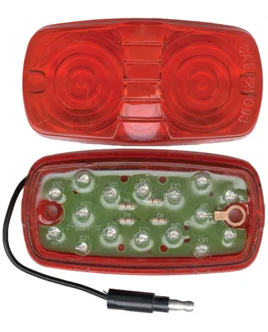 UP38192-16 LED 4" X 2" Rectangular Light (Clearance/Marker) With Single Wire - Red LED/Red Lens
