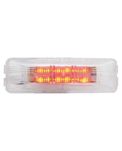 UP38213-12 LED Rectangular Light (Clearance/Marker) - Red LED/Clear Lens