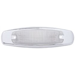 UP38218-12 LED Rectangular Light (Clearance/Marker) With Chrome Bezel - Amber LED/Clear Lens