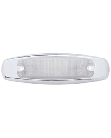UP38218-12 LED Rectangular Light (Clearance/Marker) With Chrome Bezel - Amber LED/Clear Lens