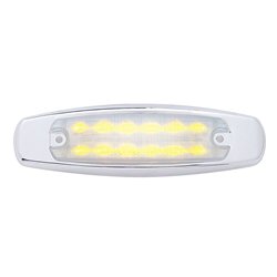 UP38218-12 LED Rectangular Light (Clearance/Marker) With Chrome Bezel - Amber LED/Clear Lens