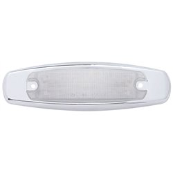 UP38219-12 LED Rectangular Light (Clearance/Marker) With Chrome Bezel - Red LED/Clear Lens