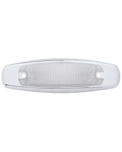 UP38219-12 LED Rectangular Light (Clearance/Marker) With Chrome Bezel - Red LED/Clear Lens