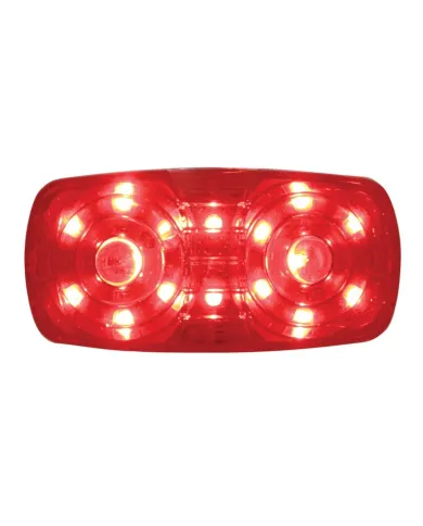 UP38226-16 LED 4" X 2" Rectangular Light (Clearance/Marker)- Red LED/Red Lens