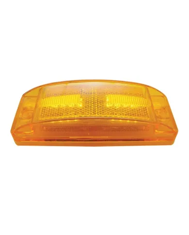 UP38253-16 LED Rectangular Clearance/Marker Light With Reflex Lens - Amber LED/Amber Lens