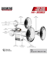 CR. HEAVY DUTY TRAIN HORN W/ S.S. "L" BASE BRACKET