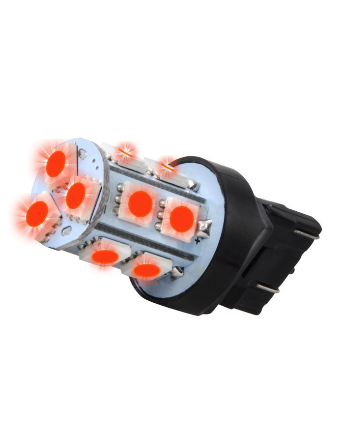 7443 RED 13 LED TOWER STYLE LIGHT BULBS, 12V, PAIR