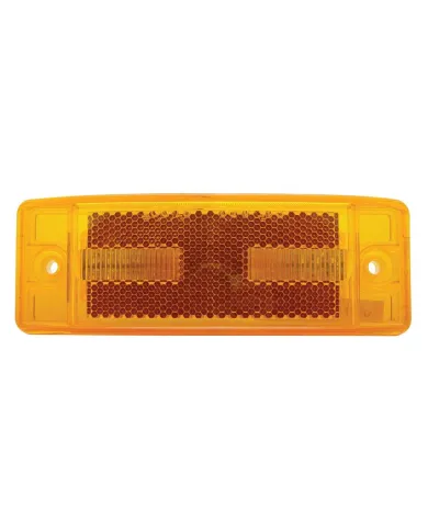 UP38258-8 LED Rectangular Light Clearance/Marker With Reflex Lens - Amber LED/Amber Lens