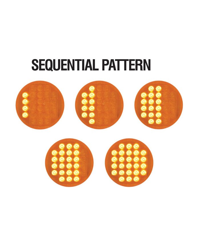 4" SMART DYNAMIC DOUBLE FACE AMBER/RED 21 LED LIGHT, D/SIDE