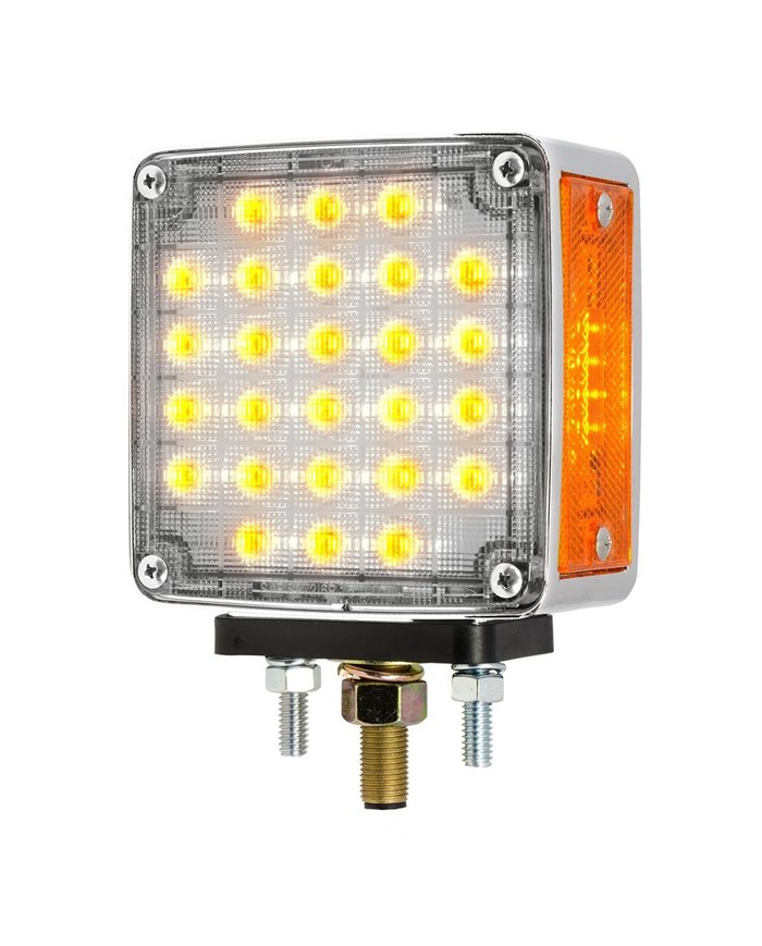 SQ. SMART DYNAMIC DOUBLE FACE AMBER/RED/CLR 26LED LIGHT, D/S SQ. SMART DYNAMIC DOUBLE FACE AMBER/RED/CLR 26LED LIGHT, D/S
