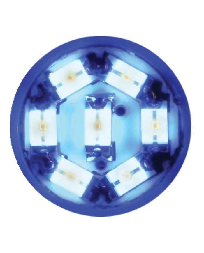 194/168 BLUE 7-LED LIGHT BULBS, 12V, PAIR
