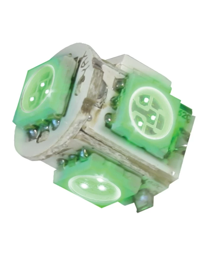 194/168 GREEN 5-LED TOWER STYLE LIGHT BULBS, 12V, PAIR