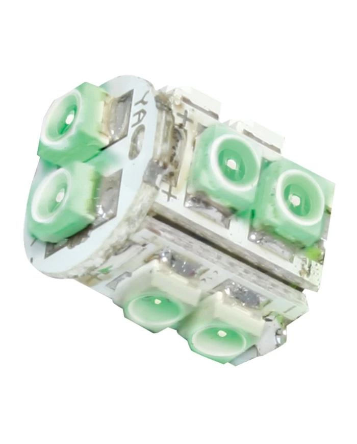 194/168 GREEN 10-LED TOWER STYLE LIGHT BULBS, 12V, PAIR