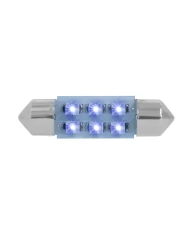 211-2 (36MM) BLUE 6 LED DOME LIGHT BULBS, 12V