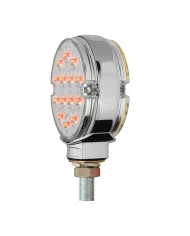 3" PEARL DOUBLE FACE AMBER/RED LIGHT, CLEAR LENS, 14 LED/SIDE