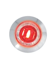 1-1/4" RED/CLEAR 1LED DUAL FUN. LIGHT W/BEZEL&NUT, 3WIRES