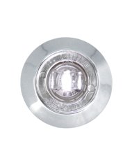 1-1/4" WHITE/CLEAR 1LED INT. LIGHT W/BEZEL&NUT, 3 WIRES