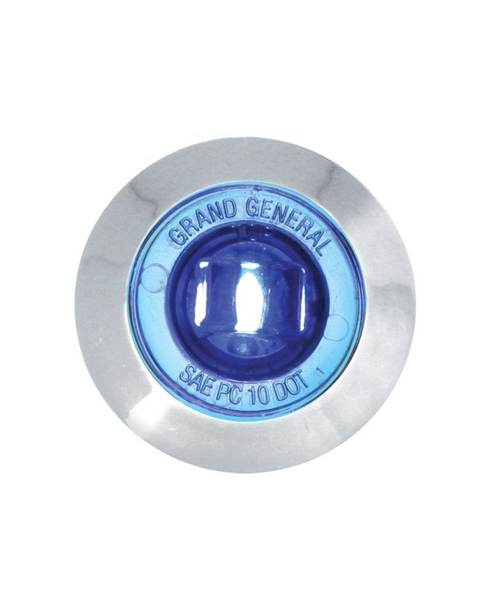 1-1/4" BLUE/BLUE 1LED INT. LIGHT W/BEZEL&NUT, 3 WIRES