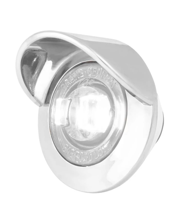 1-1/4" WHITE/CLEAR 1LED DUAL FUNCT. LIGHT W/CR. BEZEL&VISOR 1-1/4" WHITE/CLEAR 1LED DUAL FUNCT. LIGHT W/CR. BEZEL&VISOR