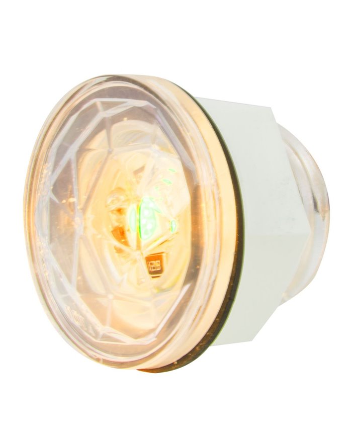 1-1/4" AMBER/CLR DIAMOND LENS 1 LED DUAL FUNT. LIGHT W/ NUT 1-1/4" AMBER/CLR DIAMOND LENS 1 LED DUAL FUNT. LIGHT W/ NUT