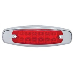 UP38306-12 LED Reflector Rectangular Light With Bezel (Clearance/Marker) - Red LED/Red Lens