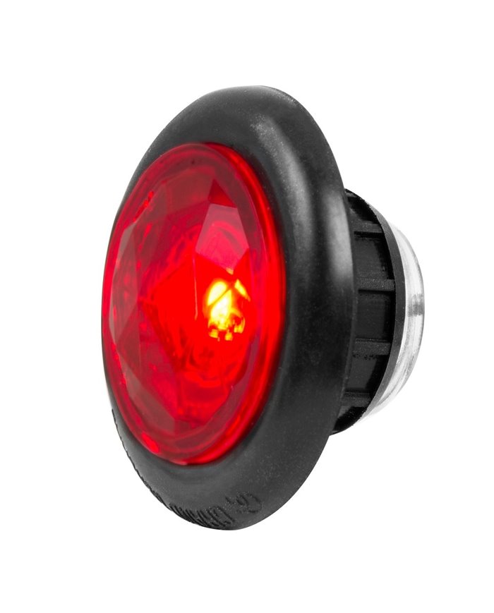 1-1/4" RED/RED DIAMOND LENS 1 LED DUAL FUNT. LIGHT W/ GRMT