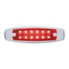UP38306-12 LED Reflector Rectangular Light With Bezel (Clearance/Marker) - Red LED/Red Lens