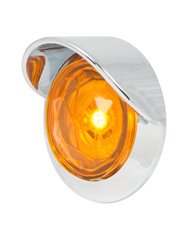 1-1/4" AMBER/AMB DIAMOND 1LED DUAL FN. LIGHT W/CR. VISOR BZ