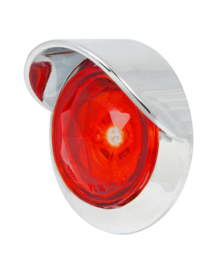 1-1/4" RED/RED DIAMOND 1LED DUAL FN. LIGHT W/CR. VISOR BZ