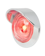 1-1/4" RED/CLR DIAMOND 1LED DUAL FN. LIGHT W/CR. VISOR BZ