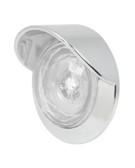1-1/4" WHITE/CLR DIAMOND 1LED DUAL FN. LIGHT W/CR. VISOR BZ