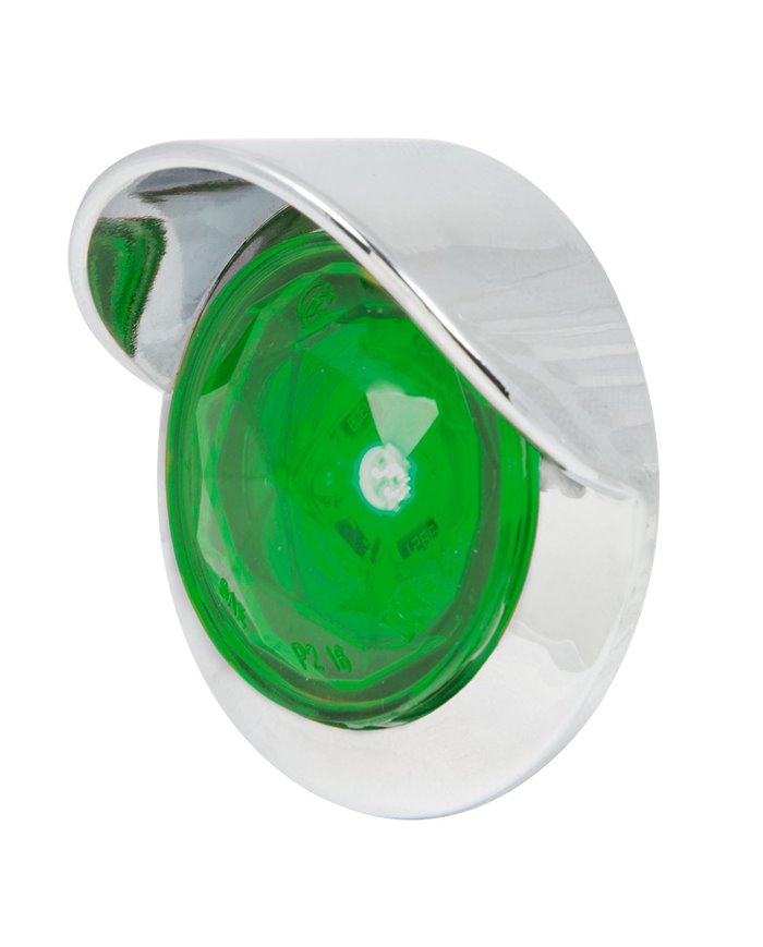 1-1/4" GREEN/GRN DIAMOND 1LED DUAL FN. LIGHT W/CR. VISOR BZ