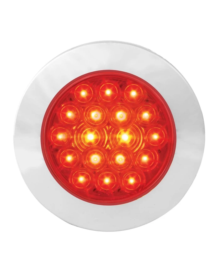 GG75872 - 4" FLEET RED/RED 18 LED FLANGE MOUNT W/BEZEL, 3 PRONG