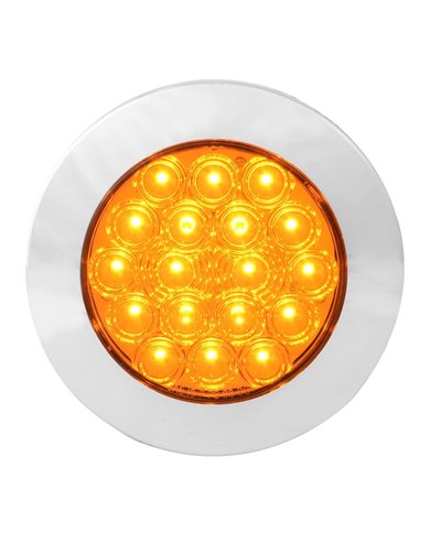 GG75880 - 4" FLEET AMBER/AMBER 18 LED FLANGE MOUNT W/BEZEL, 3 WIRES GG75880 - 4" FLEET AMBER/AMBER 18 LED FLANGE MOUNT W/BEZEL, 3 WIRES