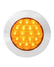 GG75880 - 4" FLEET AMBER/AMBER 18 LED FLANGE MOUNT W/BEZEL, 3 WIRES