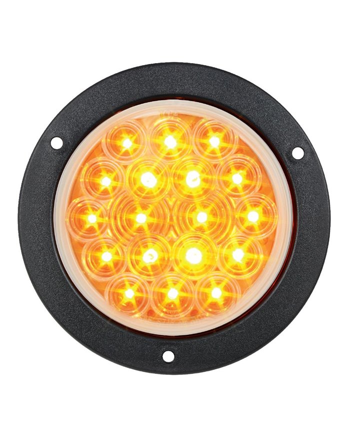 GG75891 - 4" FLEET AMBER/CLEAR 18 LED BLACK FLANGE LIGHT, 3 WIRES GG75891 - 4" FLEET AMBER/CLEAR 18 LED BLACK FLANGE LIGHT, 3 WIRES